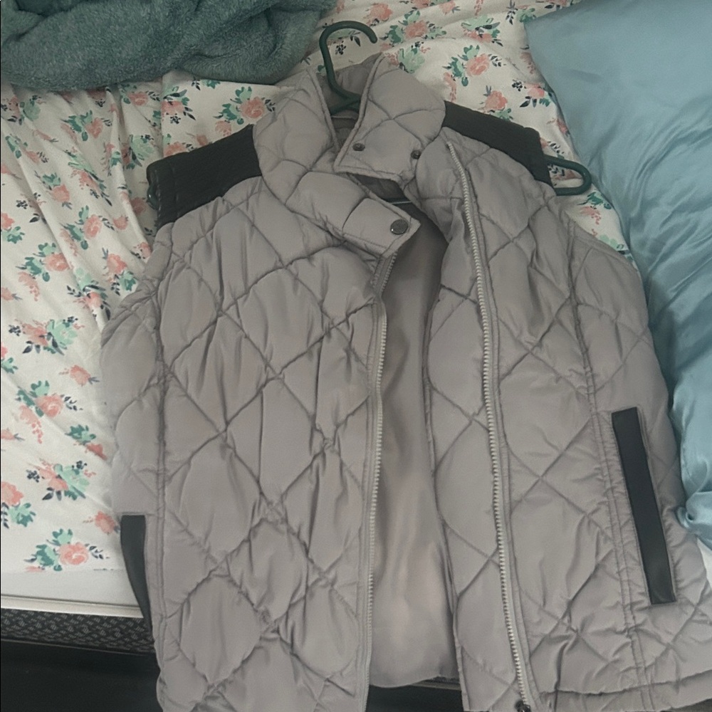 Marc New York Light Gray Quilted Puffer Jacket